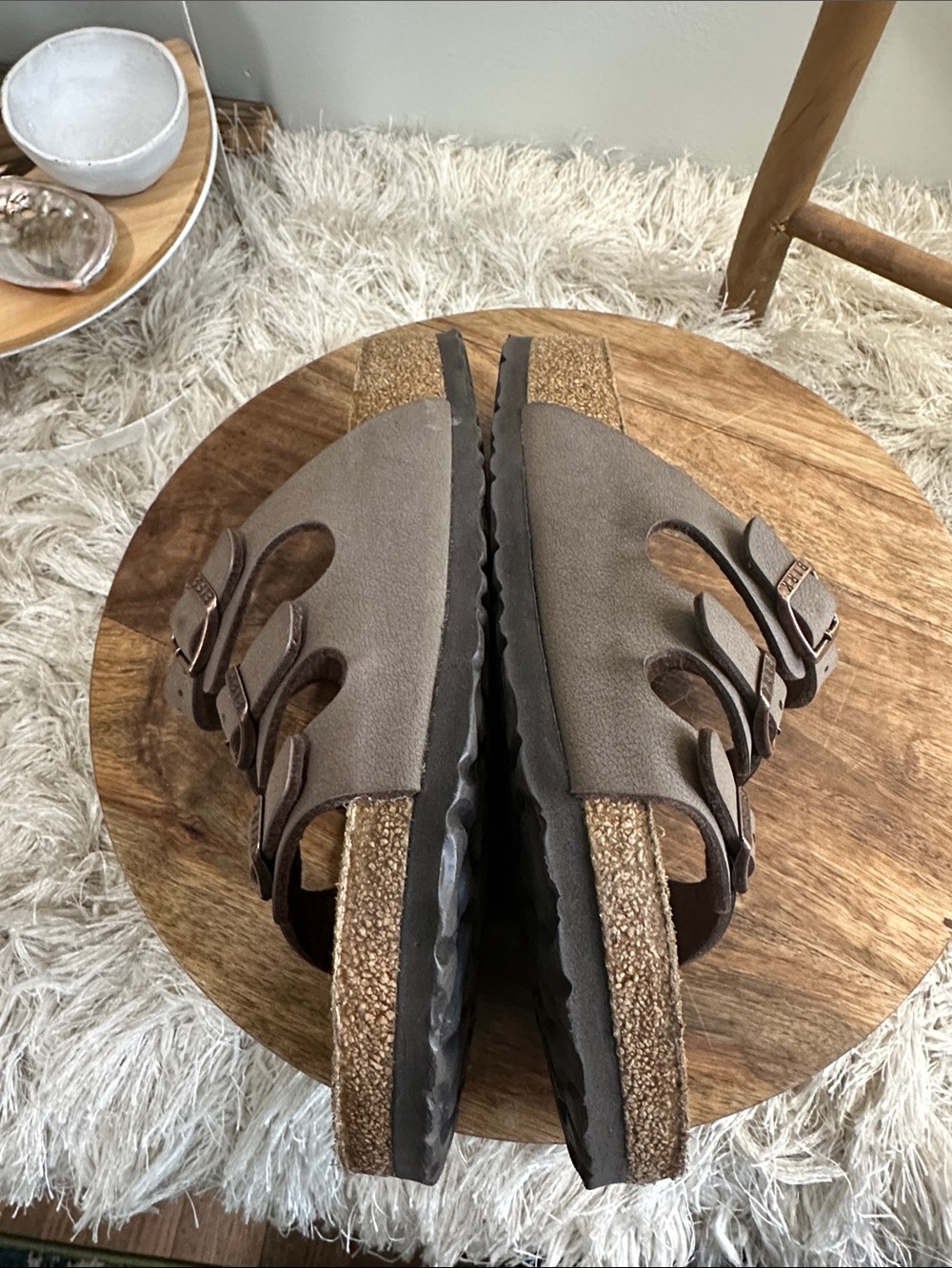 BIRKENSTOCK Florida Slide Sandals Three
Strap Size 38 (7-7.5) Synthetic Upper - Picture 4 of 17